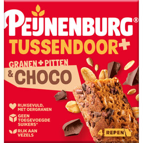 Peijnenburg Tussendoor+ Grains, pitten & choco Fruit and nut bar 147g