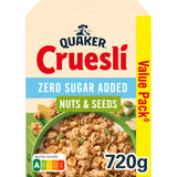 Quaker Nuts & seeds zero sugar added Breakfast cereal 720g