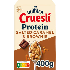 Quaker Cruesli protein salted caramel & brownie 400g
