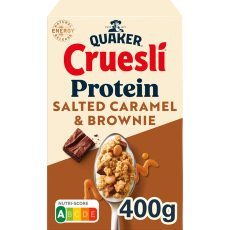 Quaker Cruesli protein salted caramel & brownie 400g