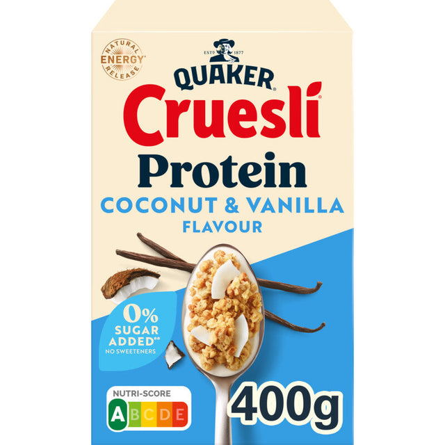 Quaker Cruesli protein coconut & vanilla Flavour 400g