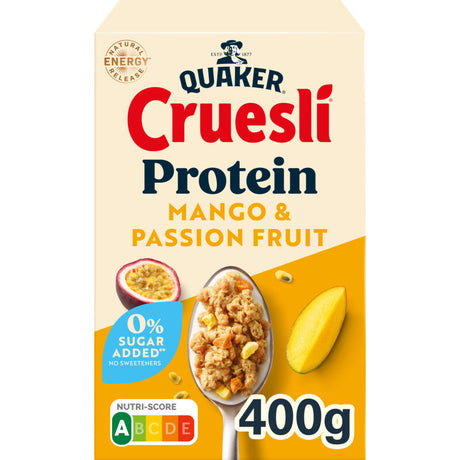 Quaker Cruesli protein mango & passionfruit 400g