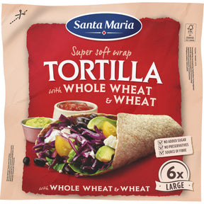 Santa Maria Tortilla wraps with Wholegrain Wheat 6x large 371g