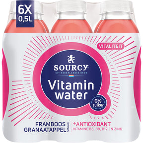 Sourcy Vitaminwater Raspberry granaatapp Mineral water 6 × 500ml