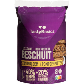 TastyBasics Beschuit zonnebloem- & Pumpkin Seeds Crispbread 184g