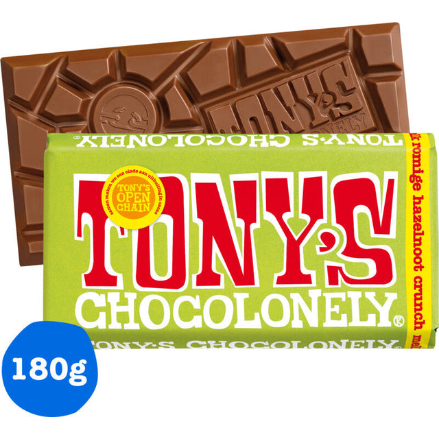 Tony's Chocolonely Bar Milk Creamy Hazelnut Chocolate 180g