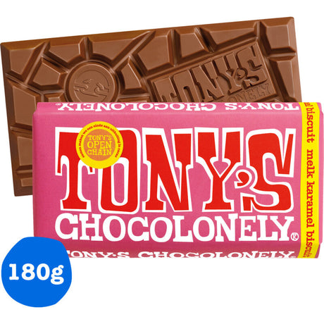 Tony's Chocolonely Bar Milk Caramel biscuit 180g