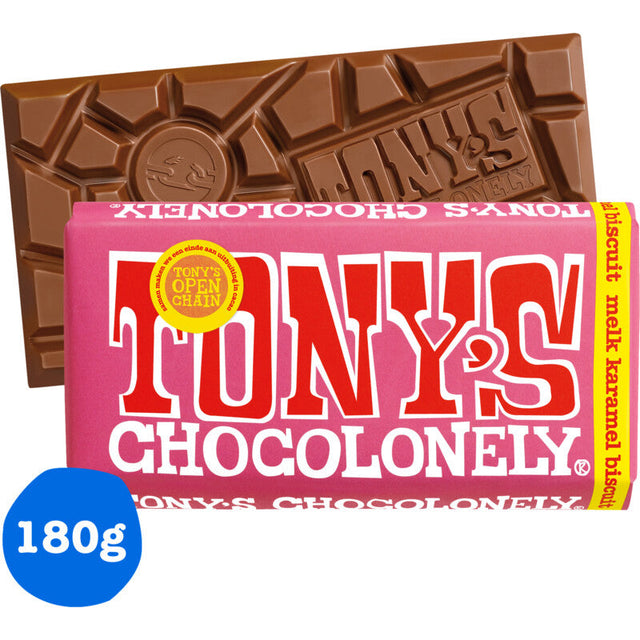 Tony's Chocolonely Bar Milk Caramel biscuit 180g