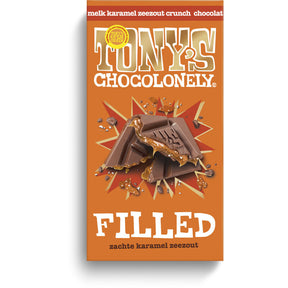 Tony's Chocolonely Filled Milk Caramel Sea Salt crunch Chocolate 135g