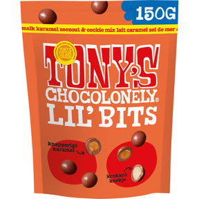 Tony's Chocolonely Lil'bits Milk Caramel Sea Salt biscuit 150g