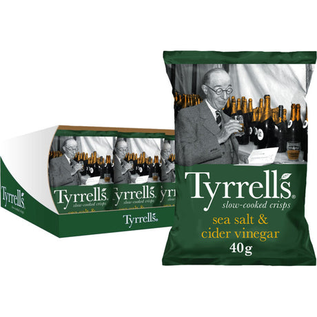 Tyrrells Sea salt & cider vinegar Potato chips 18 × 40g
