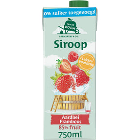 Van de Boom Strawberry Raspberry Syrup 0% Sugar 750ml