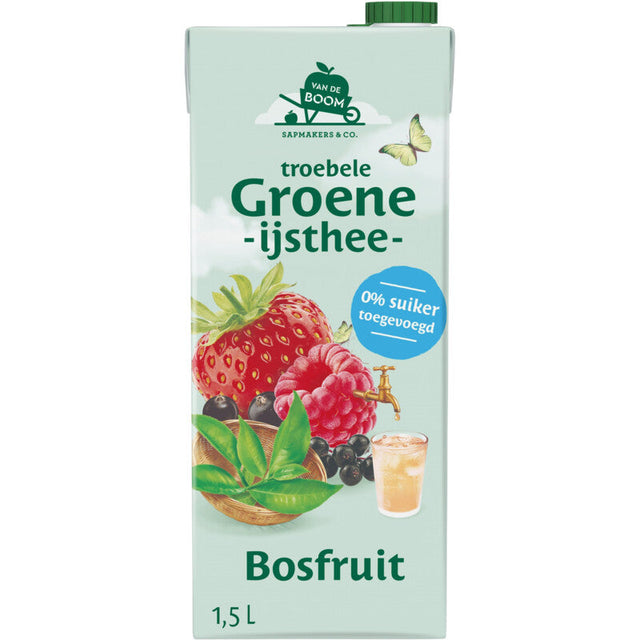 Van de Boom Troebele Green ijsthee bosfruit Fruit drink 1.5l