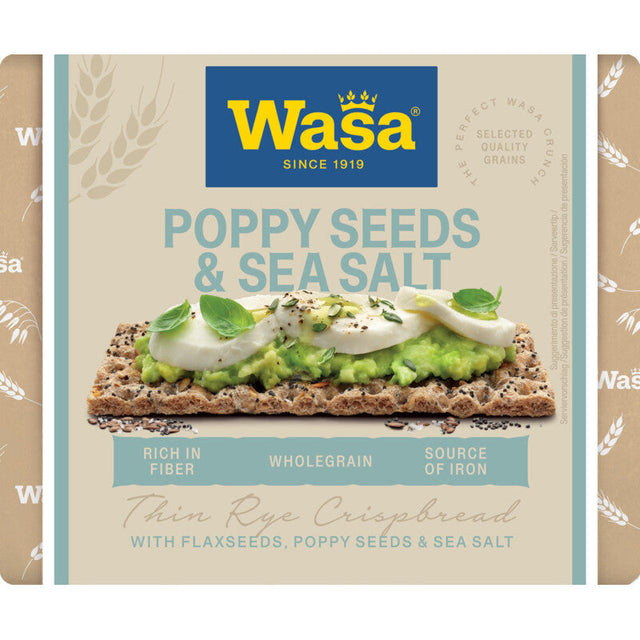 Wasa Crunchy twist poppy seeds & sea salt Crispbread 245g