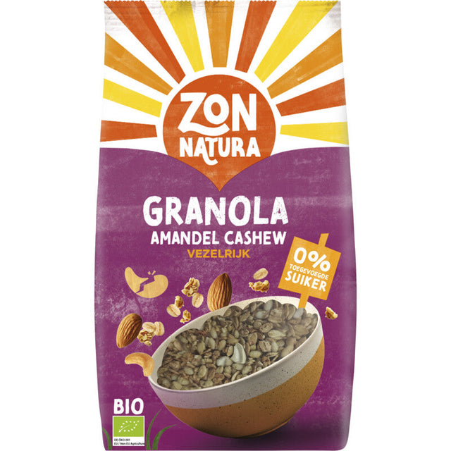 Zonnatura Granola Almond cashew vezelrijk 350g