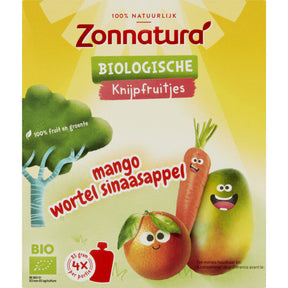 Zonnatura Organic Fruit Purée Pouch mango Carrot 340g