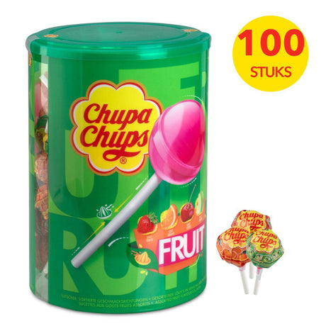Chupa Chups Lollipops Fruit 100 Pack - Worldwide Delivery - Order Online