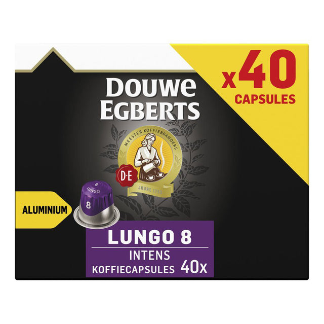 Douwe Egberts Lungo Intens Coffee Cups Benefit Suit, 40 × 5.2g