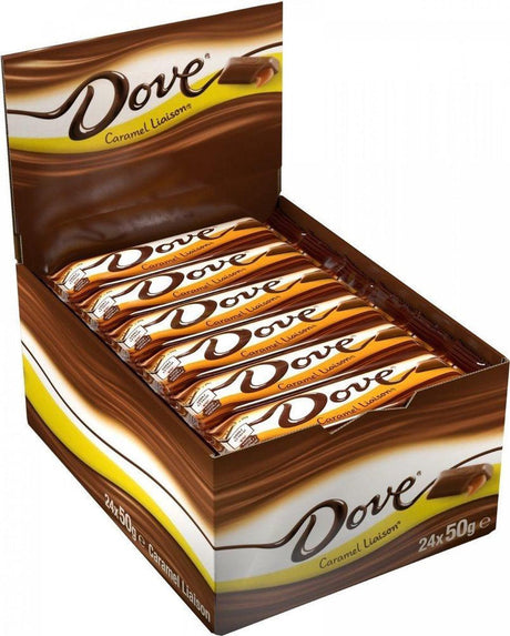 Dove Liaison Twin Caramel Chocolate With Filling 24x50G - Worldwide Delivery - Order Online