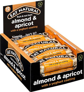 Eat Natural Fruit Nut Bars Almond Apricot With A Yogurt Coating 12x50G - Worldwide Delivery - Order Online