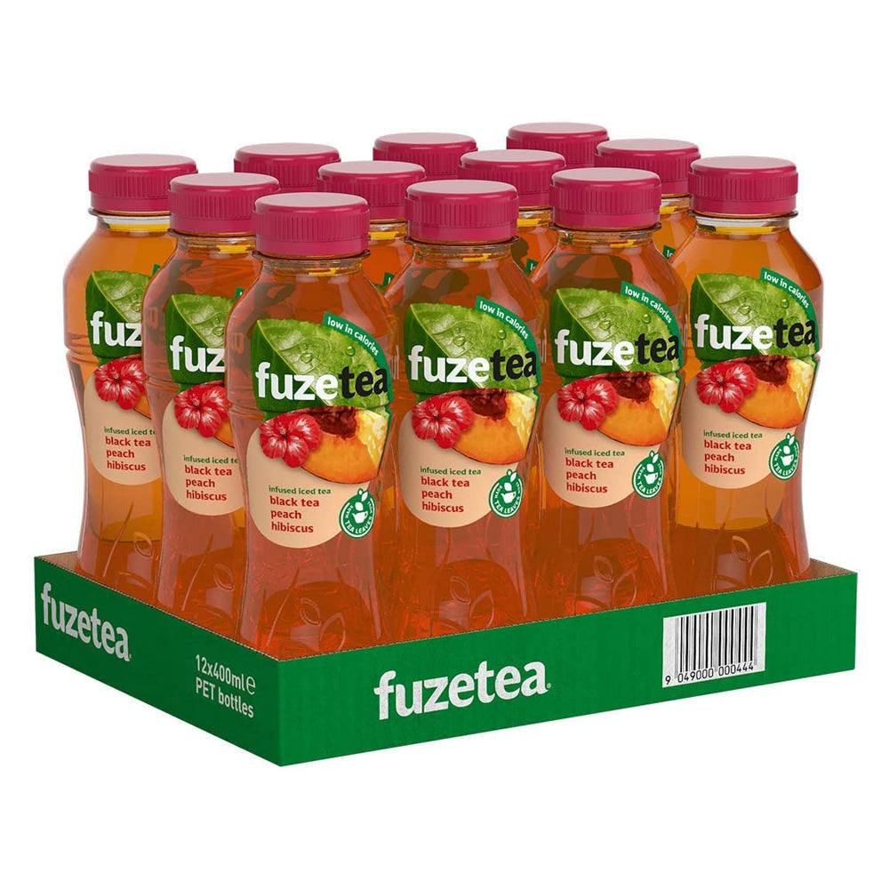 Fuze Tea Black Tea Peach-Hibiscus 12x400ml - Worldwide Delivery - Order Online