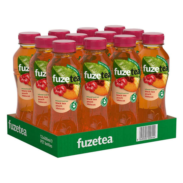 Fuze Tea Black Tea Peach-Hibiscus 12x400ml - Worldwide Delivery - Order Online