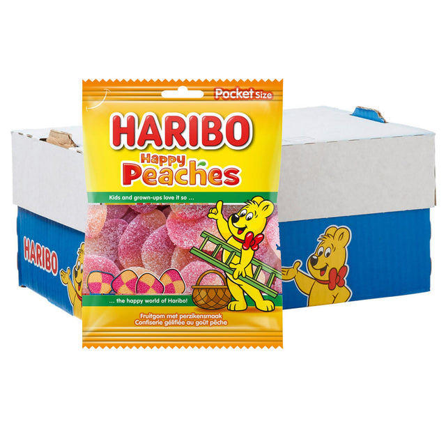 Haribo Fruit Gum Happy Peaches 28x75G - Worldwide Delivery - Order Online