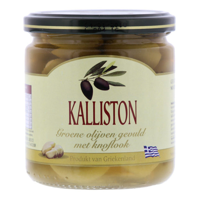 Kalliston Green Olives With Garlic - Worldwide Delivery - Order Online