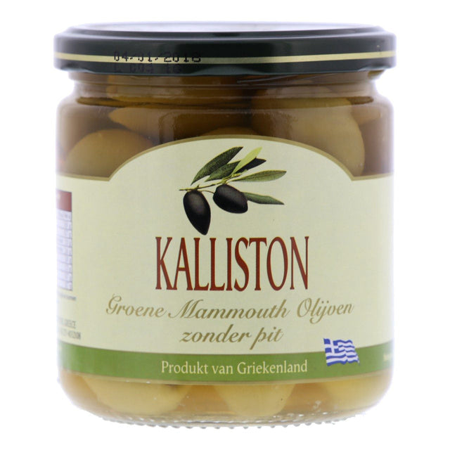 Kalliston Green Olives Mammouth, No Pit - Worldwide Delivery - Order Online