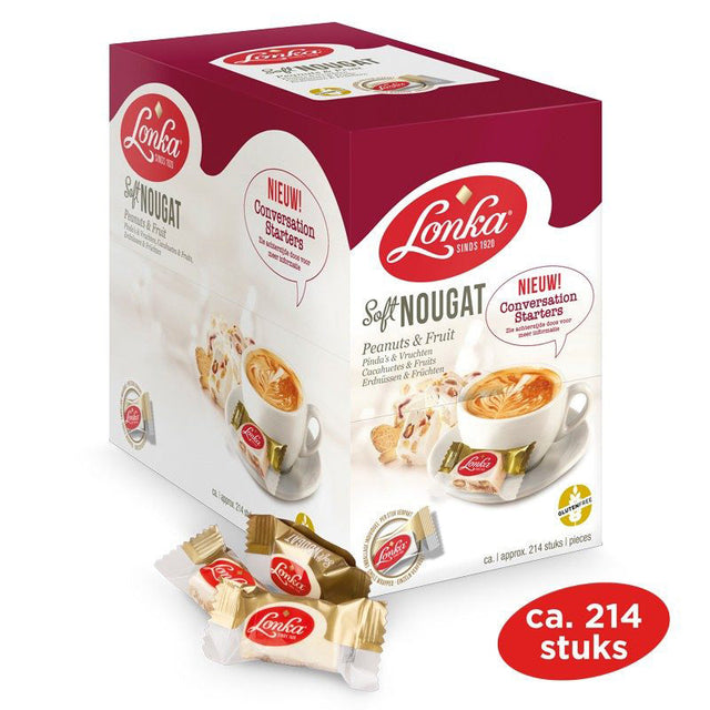 Lonka Soft Nougat With Peanuts And Fruits, 214 × 12g