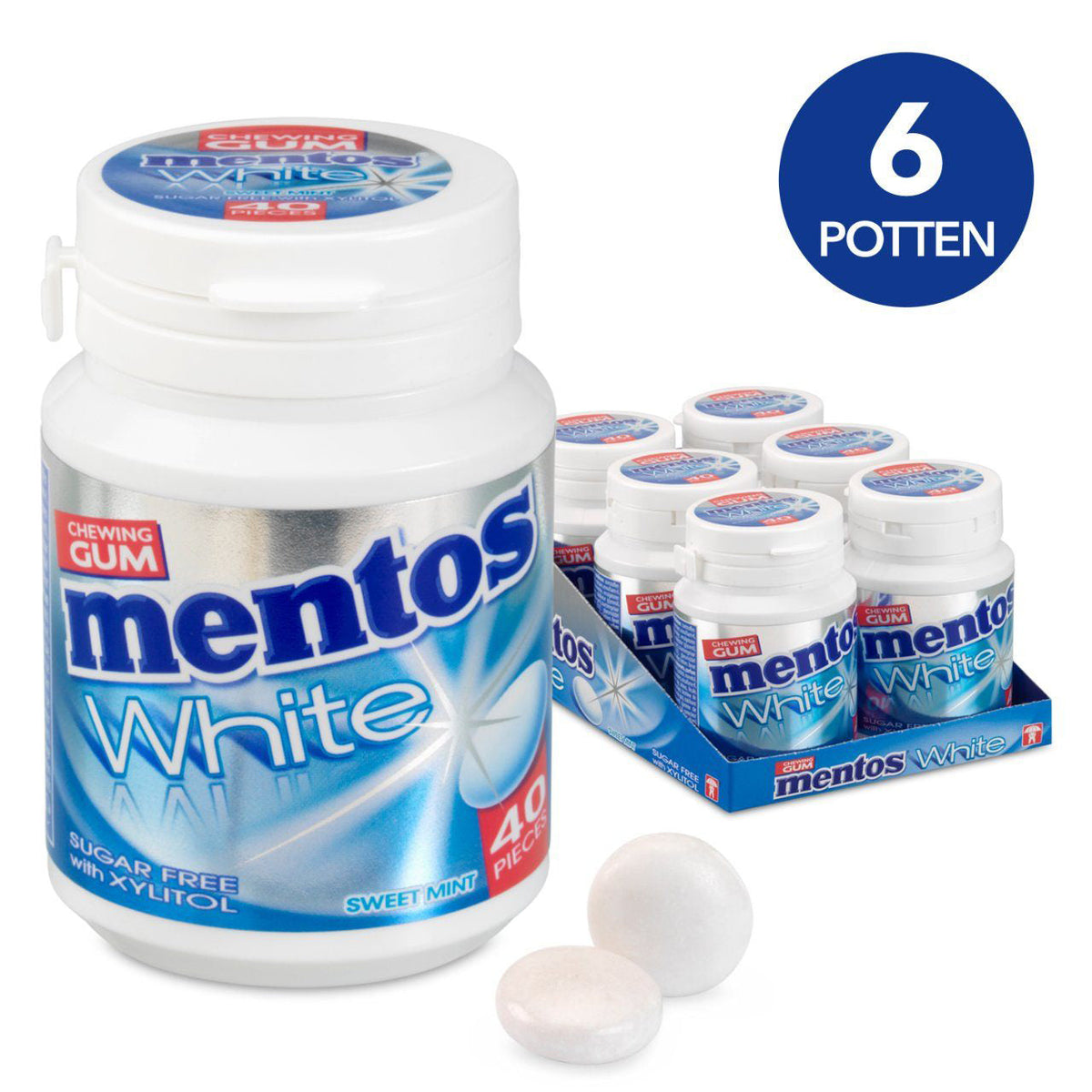 Mentos Sweet Mint White 6x60G - Worldwide Delivery - Order Online