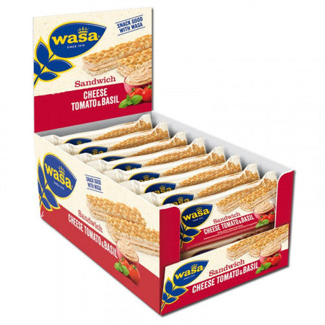 Wasa Sandwich Cheese Tomato Basil 24x40G - Worldwide Delivery - Order Online