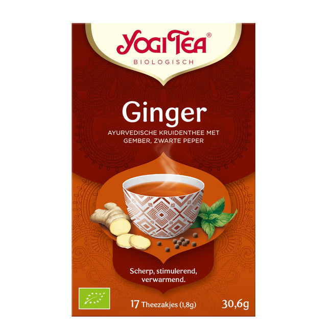 Yogi Tea Herbal Tea Biological Ginger 17-Pack - Worldwide Delivery - Order Online