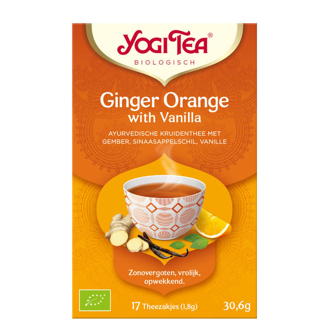 Yogi Tea Herbal Tea Organic Ginger Orange, Bio 17-Pack - Worldwide Delivery - Order Online
