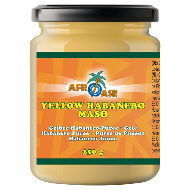 AFROASE Yellow habanero Hot or barbecue sauce 250g