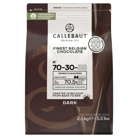 Callebaut Dark Chocolate Callets extra bitter 70% cacao 2.5kg