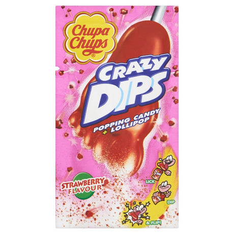 Chupa Chups Lollipops crazy dips Strawberries 24 × 14g