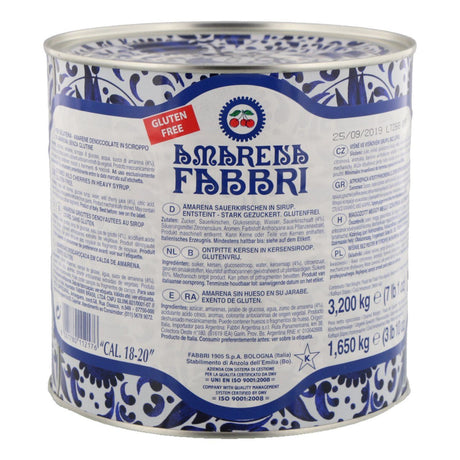Fabbri Amarena ontpitte Cherries in kersensiroop Fruit filling 3.2kg