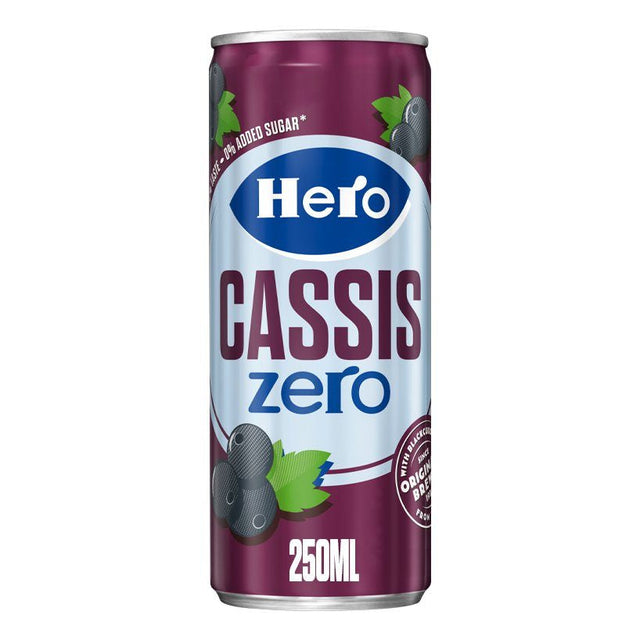 Hero Blackcurrant zero Soft drink 24 × 250ml