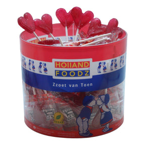 Holland Foodz Heart Lollipops 75-pack 750g