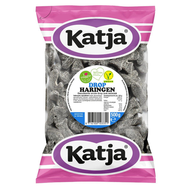 Katja Herring-Shaped Liquorice Spicy Liquorice with Salmiak, Vegetarian & Vegan 500g