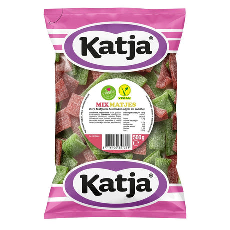 Katja Mix Belts Strawberry Flavour & appelsmaak, Vegetarian & Vegan-Lactose-Free 500g
