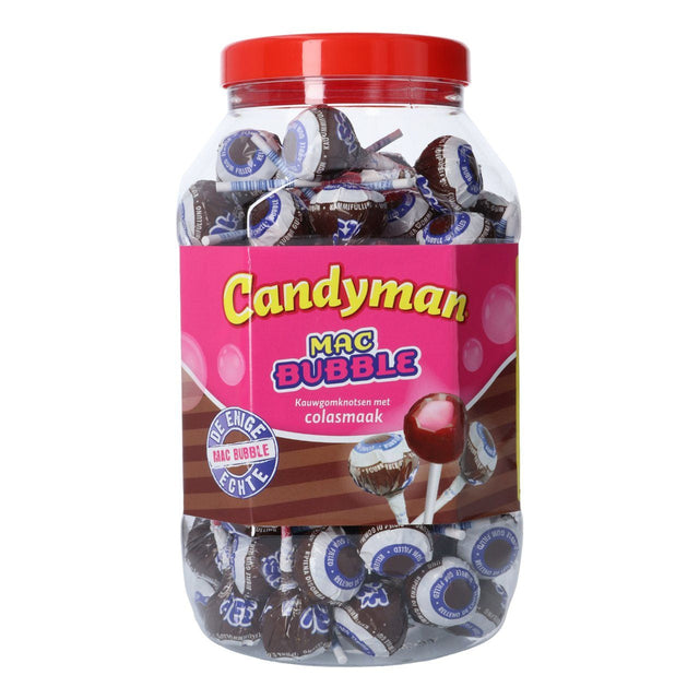Mister Bubble Lollipops Flavour cola Lollipops with 30% bubble gum Filling 100-pack 1.5kg
