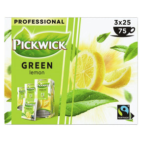 Pickwick Green Tea Lemon, fairtrade 75-pack 150g