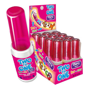 Two To One Lollie + speeltje Cherry 12-pack Fruit filling 800g