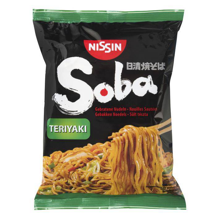 Nissin Soba Teriyaki Noodles Cup Delicious Instant Meal Worldwide